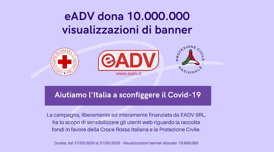 eadvdona eADV dona 10.000.000 visualizzazioni di banner alla Croce Rossa Italiana e Protezione Civile